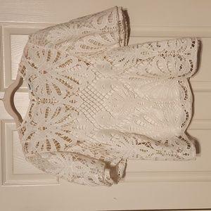 Express Lace Crop Blouse